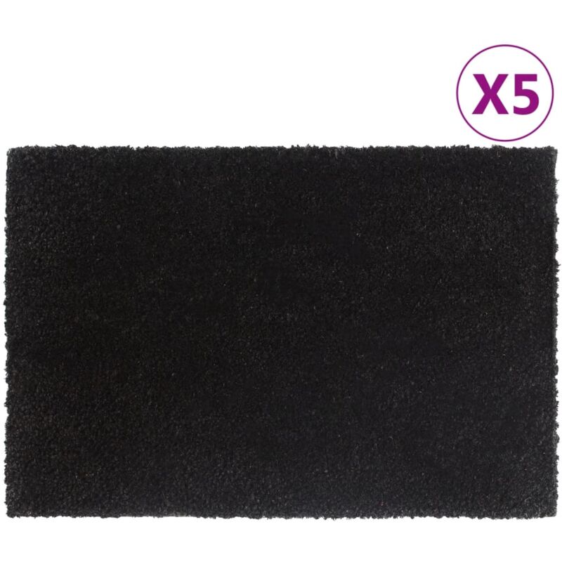 foto del prodotto vidaxl zerbini 5 pz neri 40x60 cm in fibra di cocco