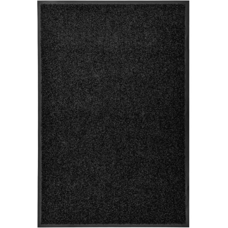 foto del prodotto vidaxl zerbino lavabile nero 60x90 cm