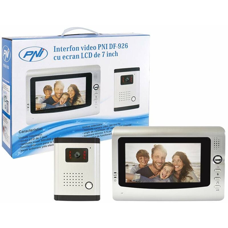 foto del prodotto video citofono pni df 926 con 1 monitor, schermo lcd da 7 pollici, uscita per serrature