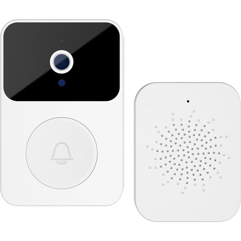 foto del prodotto videocamera per campanello intelligente wireless con videochiamata, notifiche in tempo reale, nessun abbonamento, visione notturna migliorata,