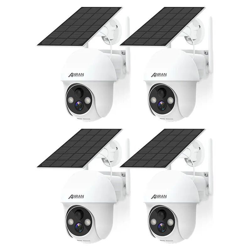 foto del prodotto videocamere di sorveglianza esterni 360 per sorveglianza domestica con pannello solare integrato, telecamere wireless , faretto e sirena rilevamento