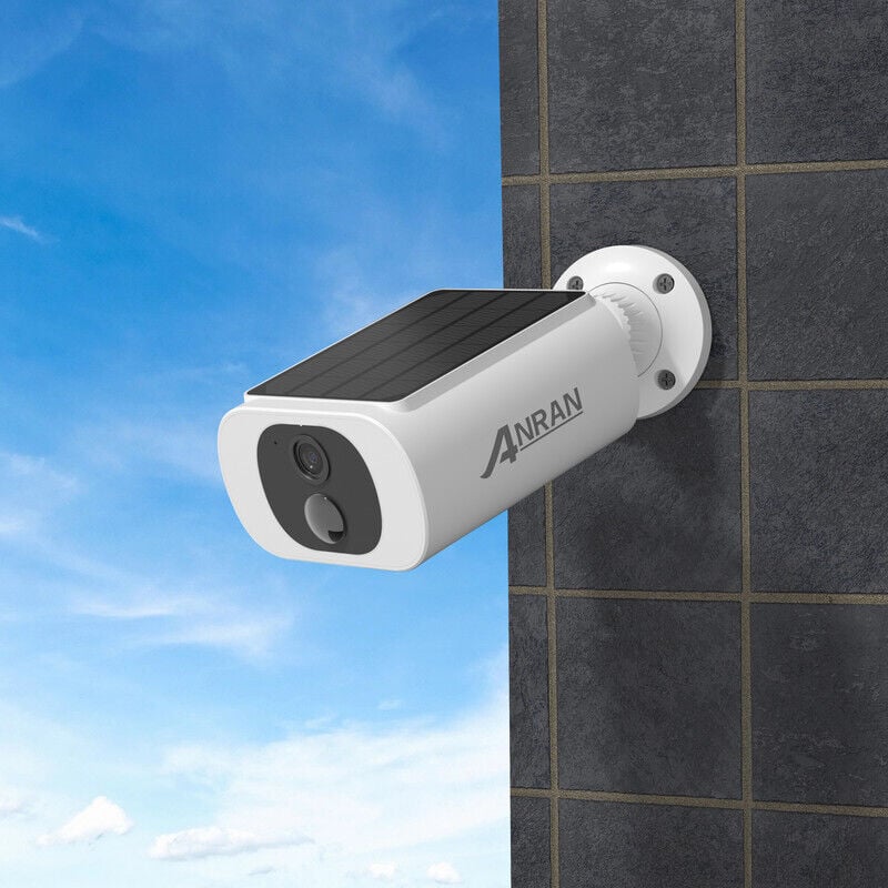 foto del prodotto videocamere di sorveglianza per interni e esterni anran telecamera wi fi esterno batteria senza fili con solare pannello, 3mp con visione notturna