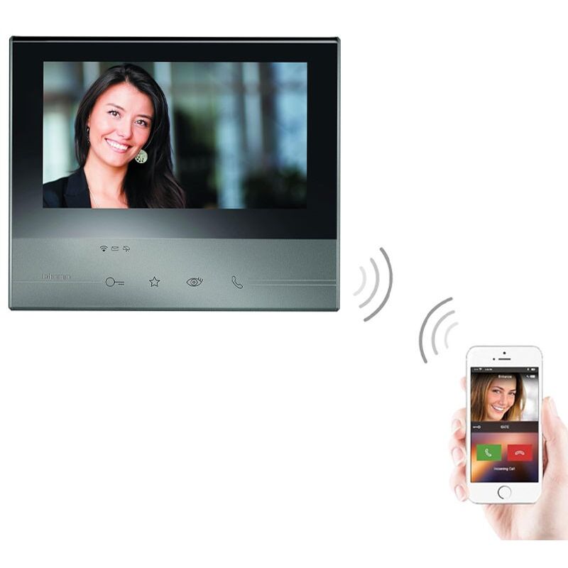 foto del prodotto videocitofono bticino classe 300x13e 2 fili wifi touch screen 7 pollici segreteria scuro
