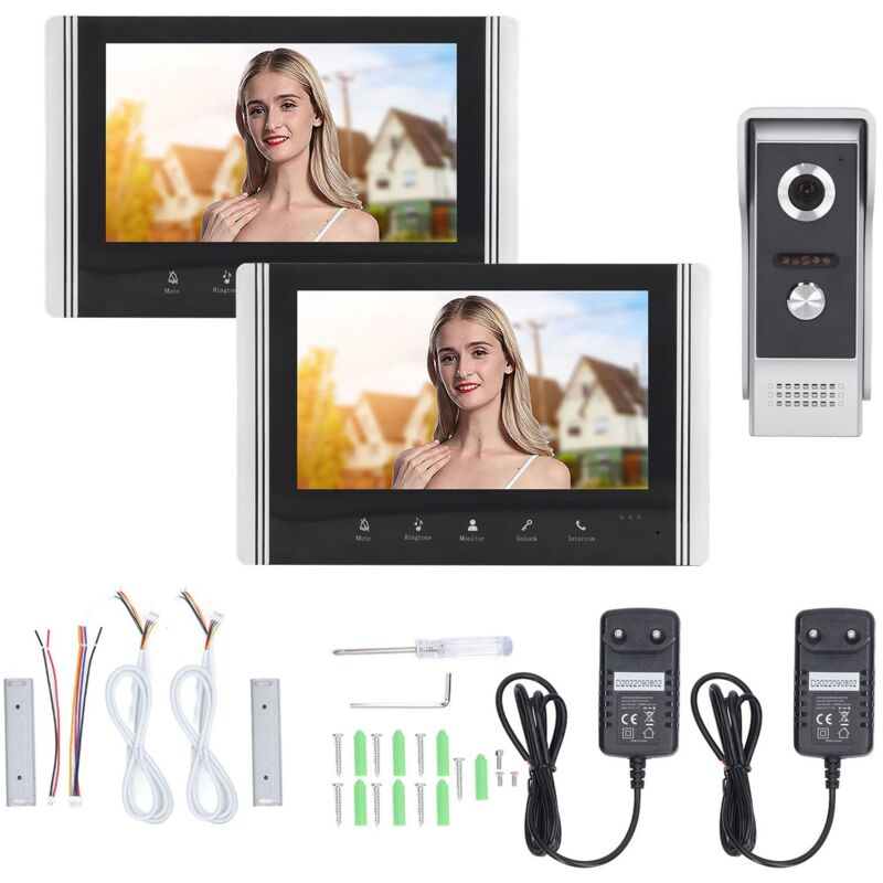 foto del prodotto videocitofono, campanello hd, telecamera di monitoraggio, visione notturna, controllo tramite app, sistema citofono con videocitofono wifi,