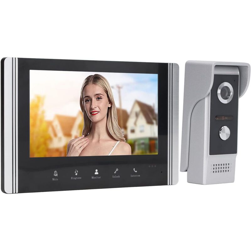 foto del prodotto videocitofono con touch screen, sistema videocitofonico cablato con telecamera hd da 7 pollici, telefono visivo intelligente wifi, kit videocitofono,
