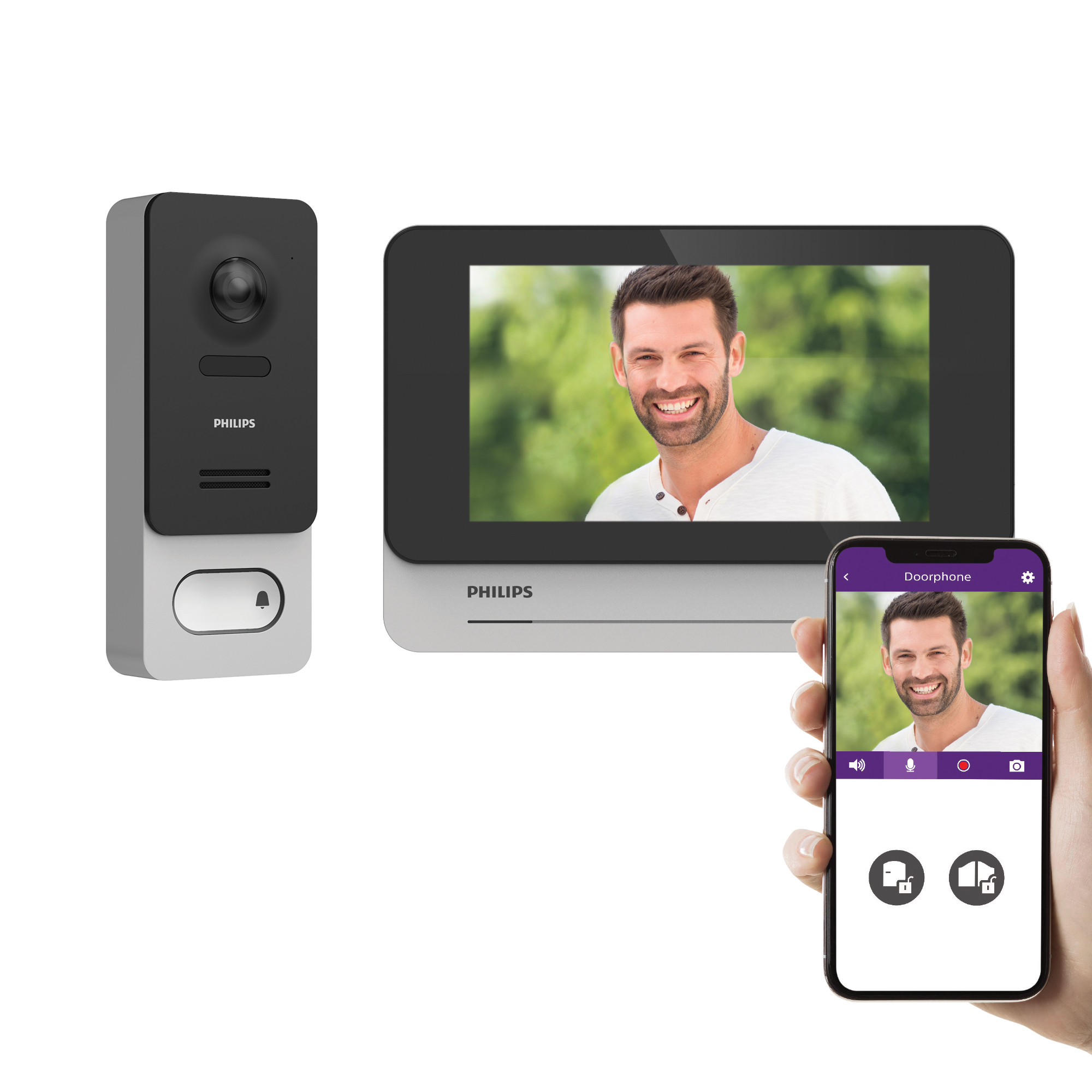 foto del prodotto videocitofono connesso wifi senza fili touchscreen 7 39 39 philips welcomeeye wireless 531039