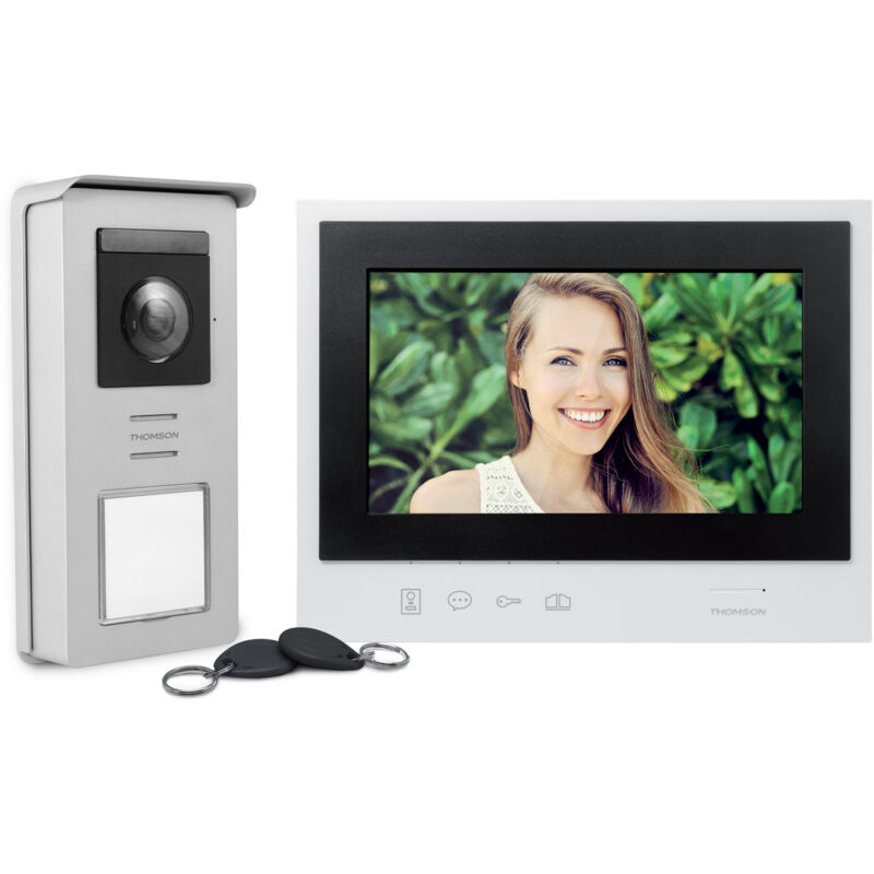 foto del prodotto videocitofono filare smart bracket 2 con badge rfid thomson 512263