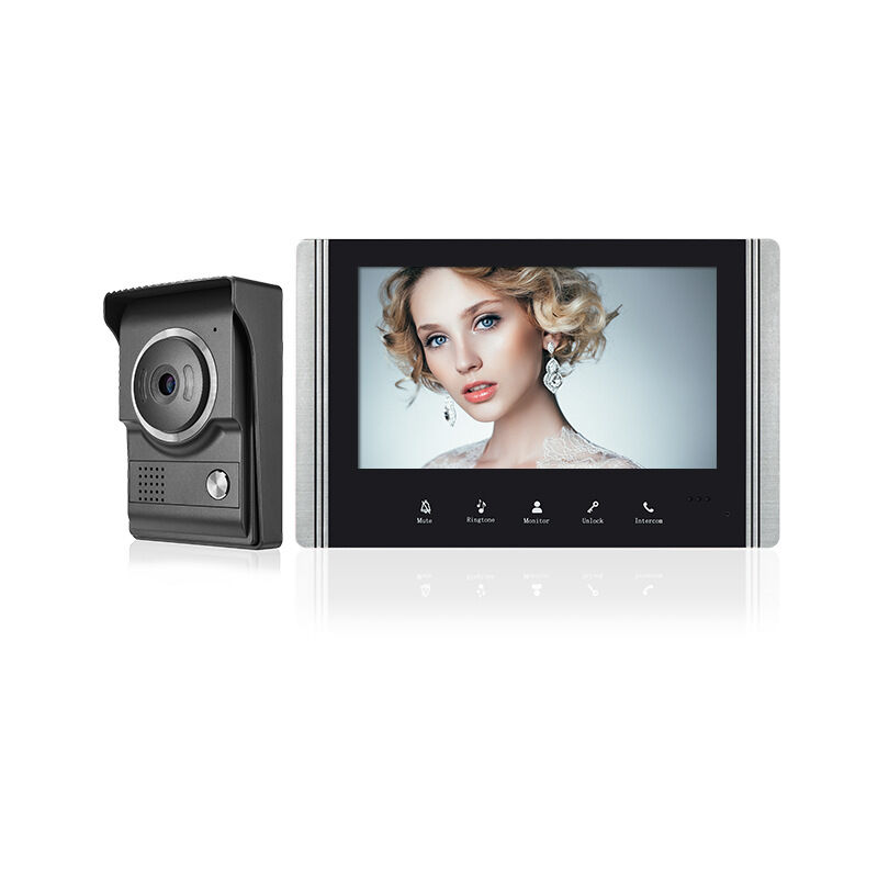 foto del prodotto videocitofono impermeabile cablato, citofono con telecamera a infrarossi, monitor, telefono da porta, spina ue 110 240 v, citofono visivo, campanello