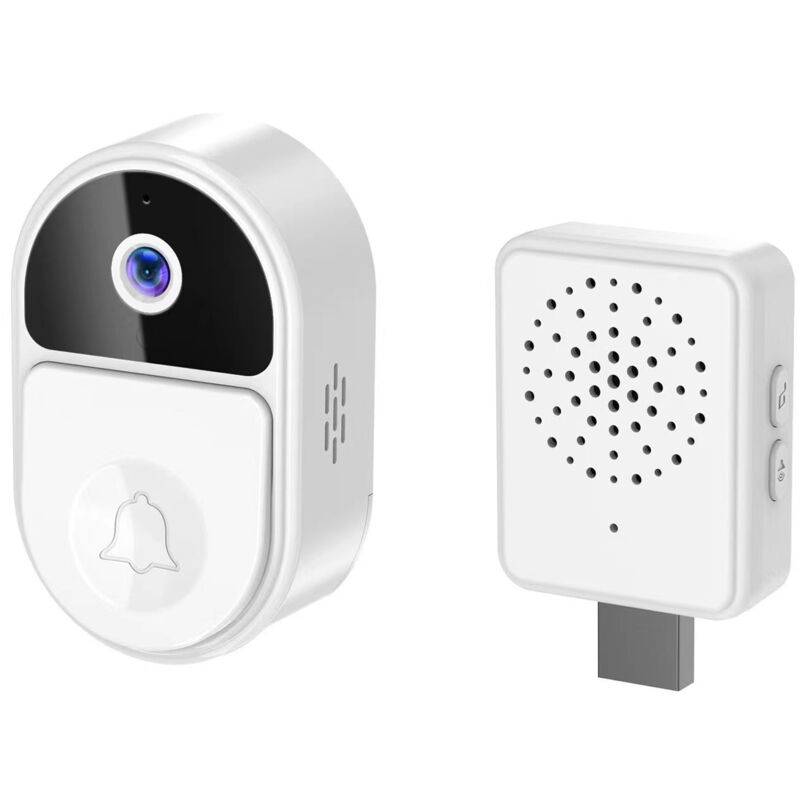 foto del prodotto videocitofono intelligente 1080p wifi camera videocitofono bidirezionale campanello esterno wireless smart life app protezione di sicurezza, bianco