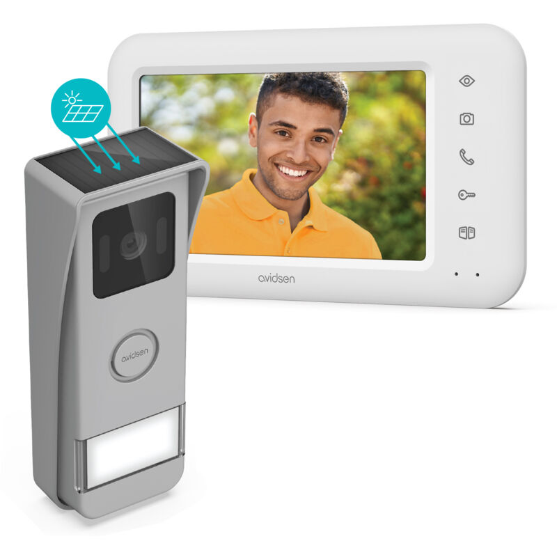 foto del prodotto videocitofono senza fili a energia solare avidsen elia solar wave max 200m 7 pollici - 112296