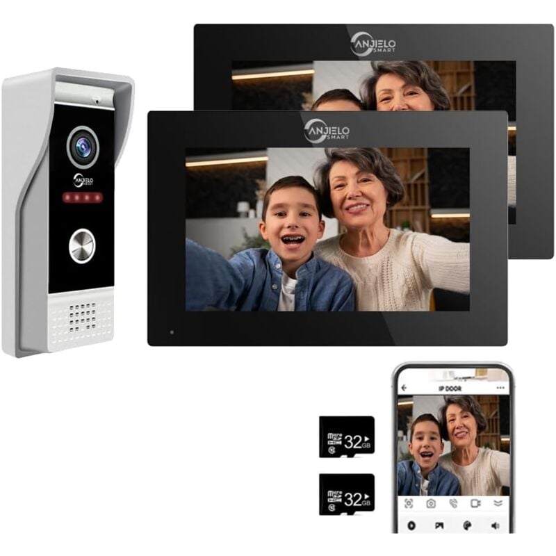 foto del prodotto videocitofono tuya 1080p con touch screen da 10, supporta la registrazione automatica, visione notturna a infrarossi, rilevamento del movimento, 2