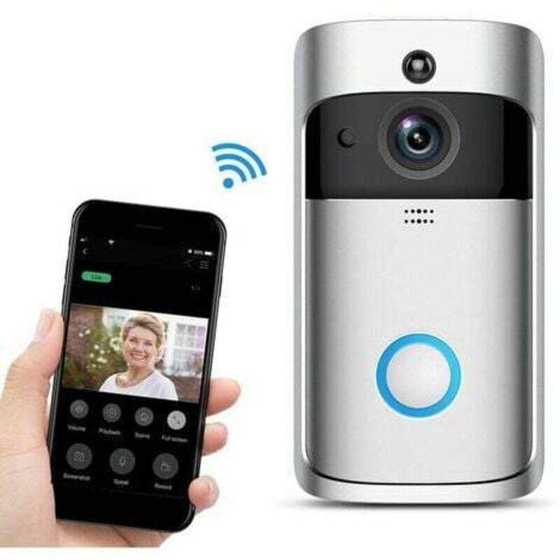 foto del prodotto videocitofono wi-fi wireless per ios e android argento