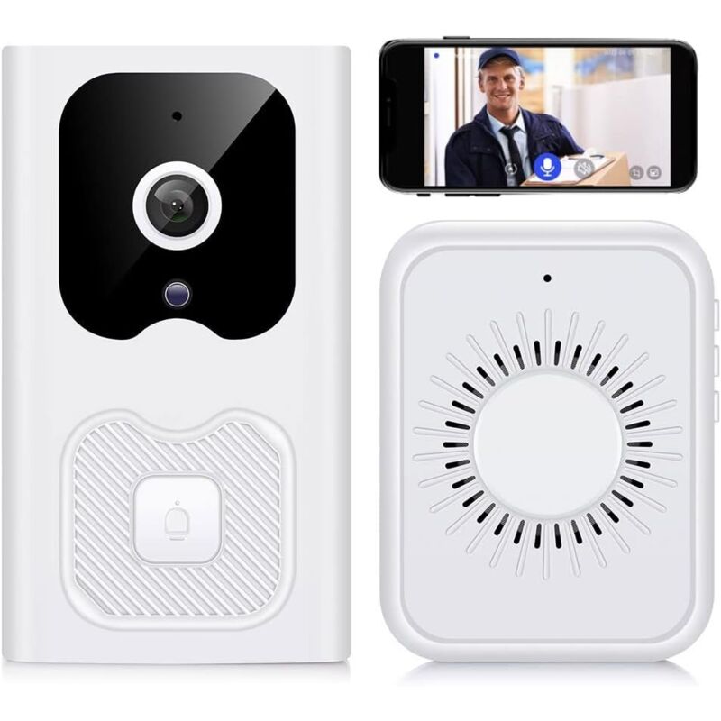 foto del prodotto videocitofono wireless remoto, videocitofono wifi, telecamera per campanello wireless con visione notturna per esterni, citofono residenziale,