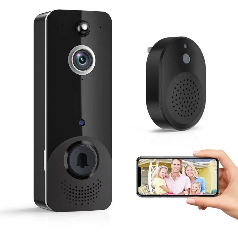 foto del prodotto videocitofono wireless, videocitofono wifi, rilevamento umano intelligente, visione notturna, archiviazione cloud, avviso in tempo reale