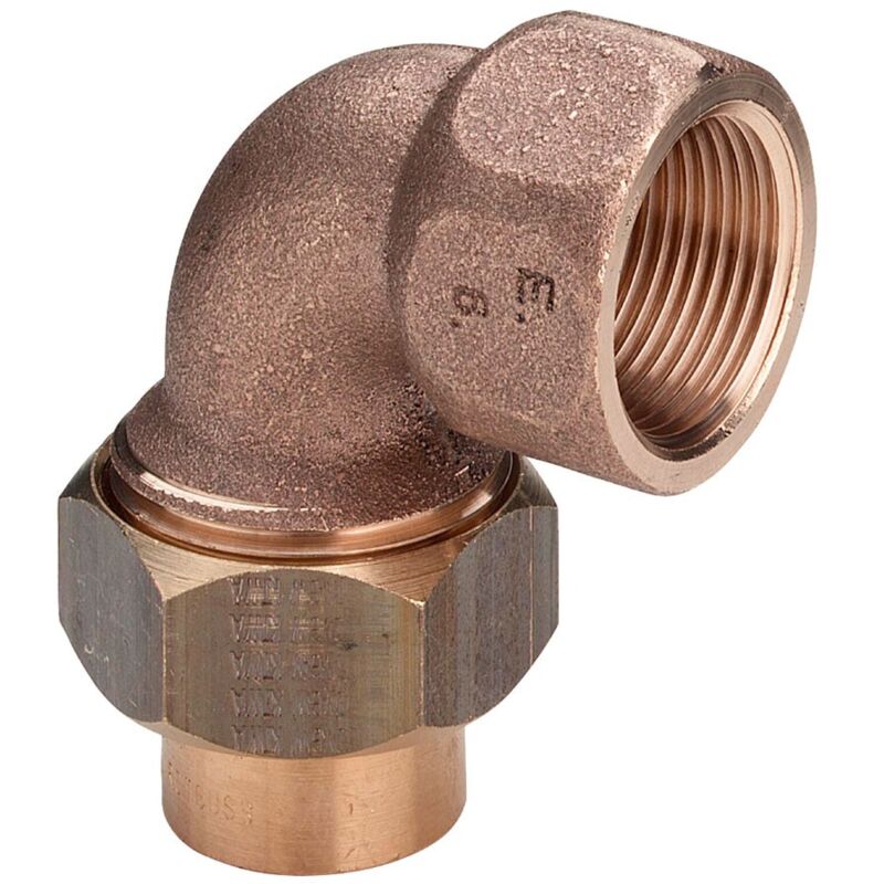 foto del prodotto viega bocchettone a 90 ff 1 2 18 bronzo, portagomma di ottone, gomito di bronzo, estremit a saldare femmina, filettatura rp, a sede conica, a
