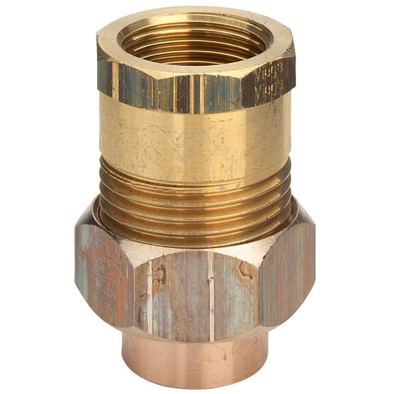 foto del prodotto viega italia srl bocchettone bronzo ff 18 3 4 , portagomma di bronzo, estremit filettata di ottone, estremit a saldare femmina, filettatura rp,