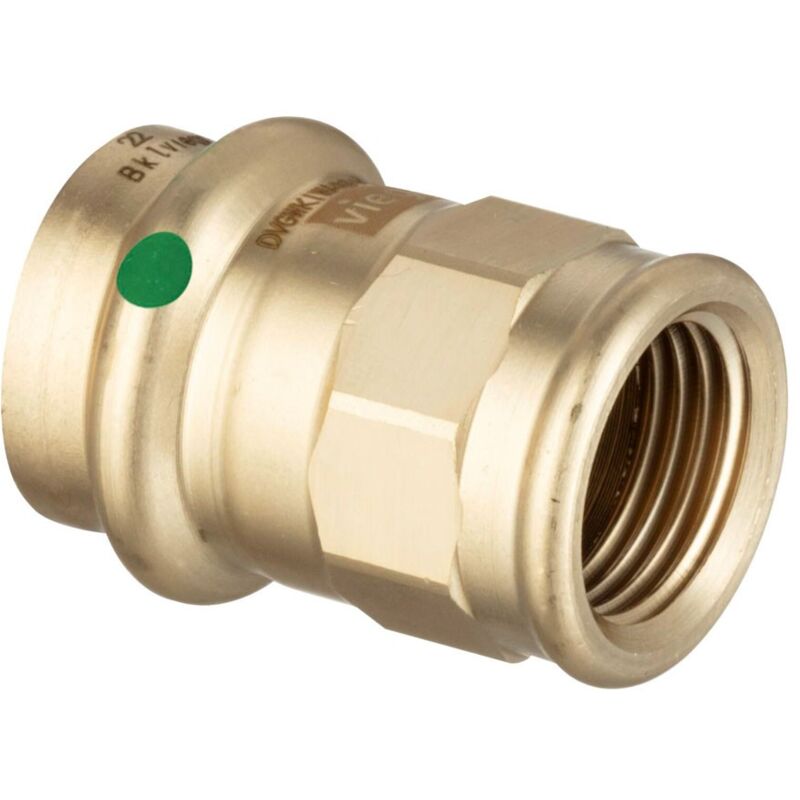 foto del prodotto viega manicotto sanpress f 18x3 4 f con sc contur, bronzo, estremit a pressare femmina, filettatura rp 294519
