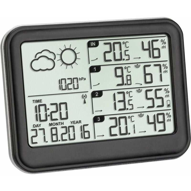 foto del prodotto view 35.1142.01 stazione meteo digitale senza fili numero di sensori max. 3 tfa dostmann
