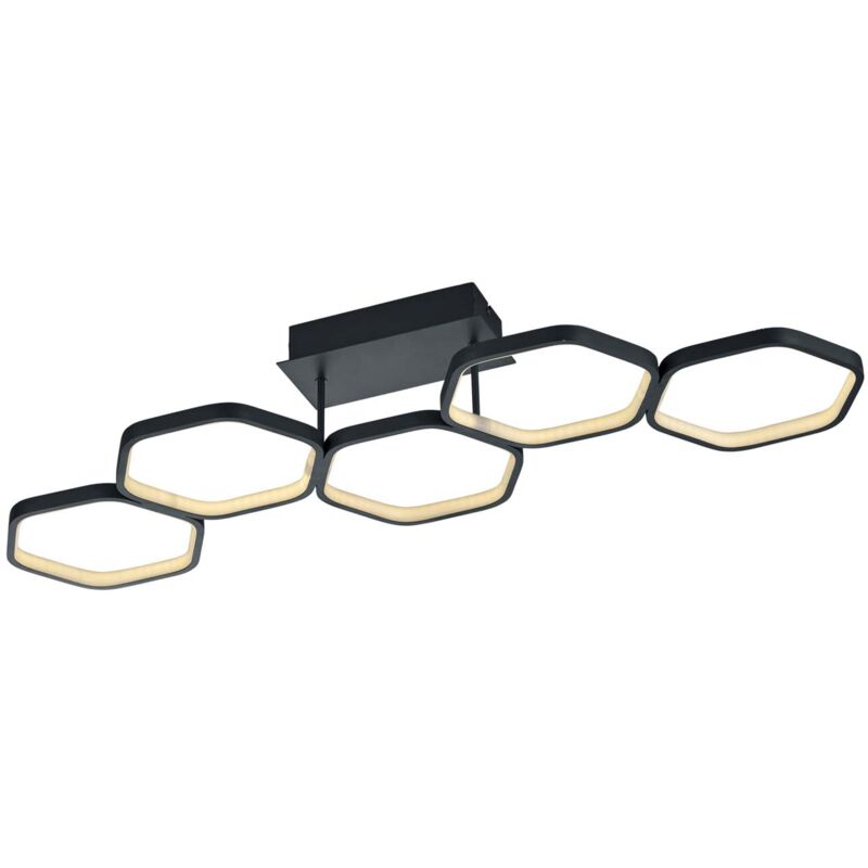 foto del prodotto vigo plafoniera led 5 esagoni antracite con regolazione intensita con interruttore l.90cm