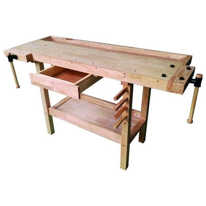 foto del prodotto vigor banco da lavoro legno classic legno 149x62x86h