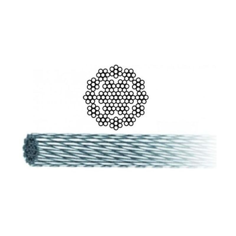 foto del prodotto vigor blinky funi acciaio zincato 133 fili antigiro 19x7 25mt diametro 5mm