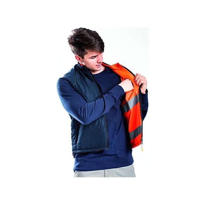 foto del prodotto vigor blinky gilet reversibile rica lewis bande rifrangenti blu taglia l