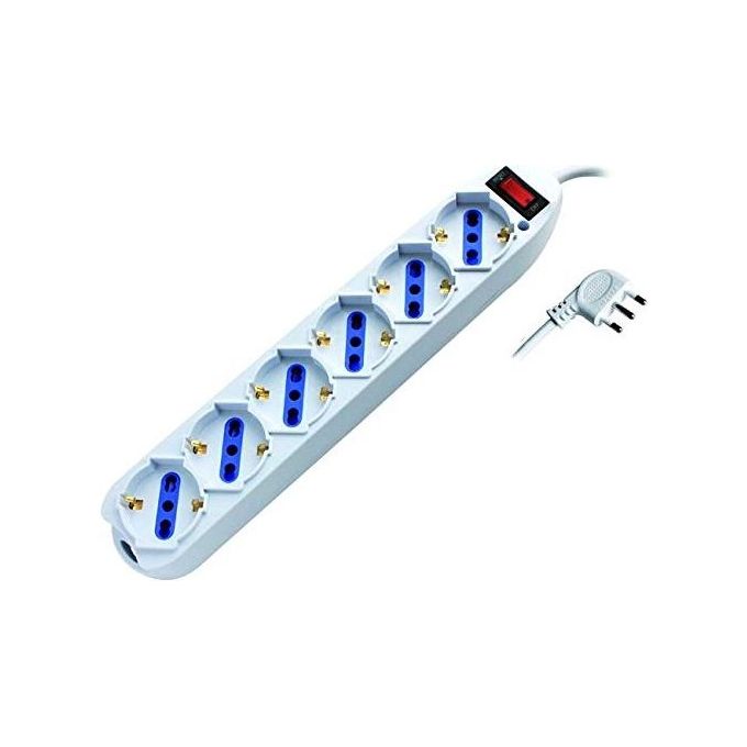 foto del prodotto vigor blinky multipresa 6 prese con interruttore schuko bipasso 90 bianco