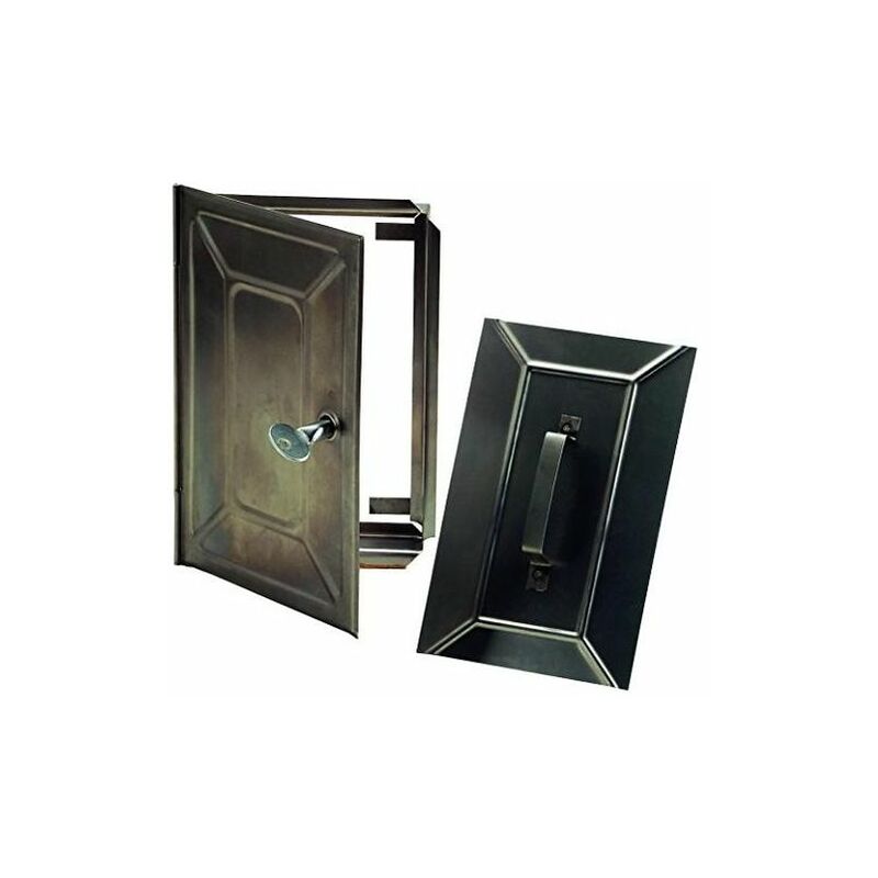 foto del prodotto vigor blinky portine camino doppie con chiave in acciaio inox 155x235mm