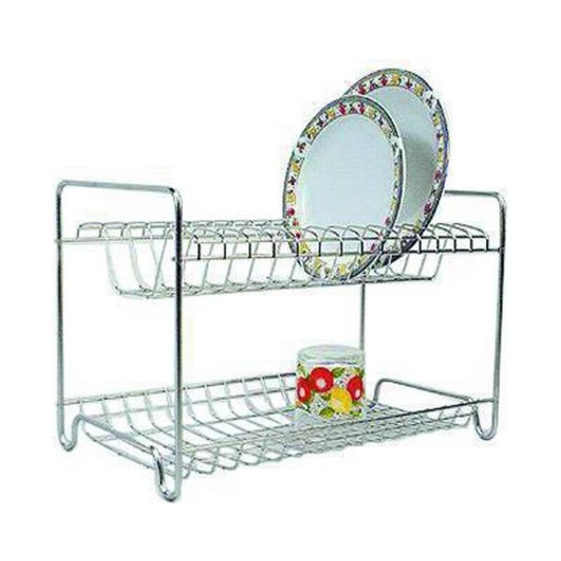 foto del prodotto vigor blinky scolapiatti acciaio inox 18 8 a due piani fx 35 50 cm