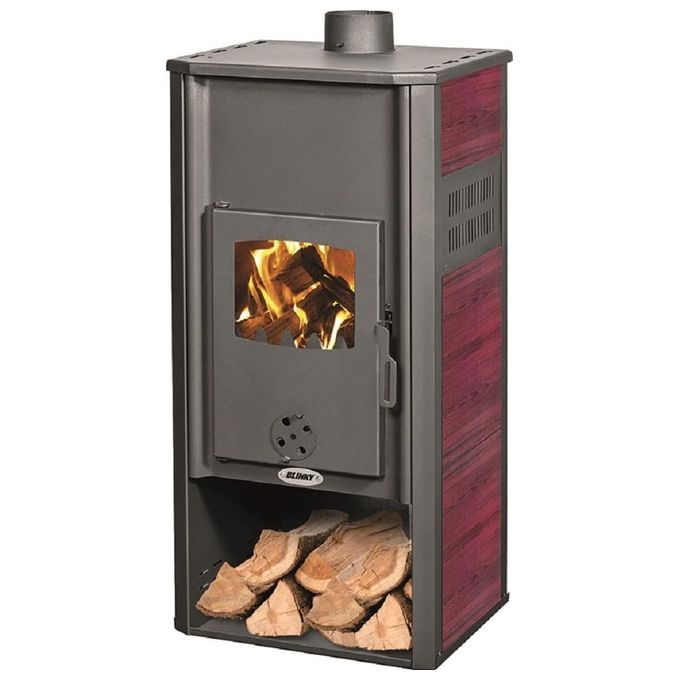 foto del prodotto vigor blinky stufa acciaio varese con caldaia rosso