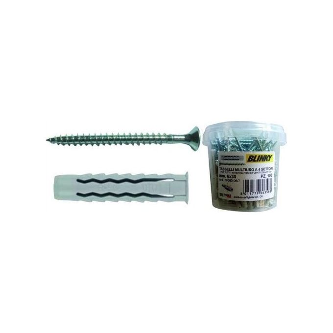 foto del prodotto vigor blinky tasselli a settori secchio 50 pezzi con vite 8mm