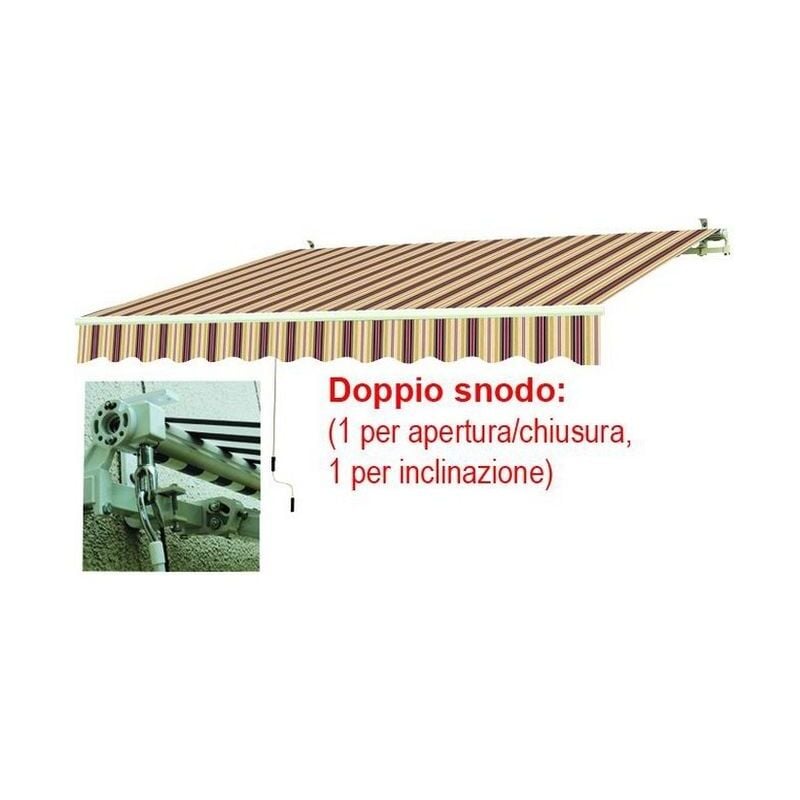 foto del prodotto vigor blinky tende da sole a sbraccio telo bianco e rosso 295x200 cm per esterni perfette per giardini e terrazzi