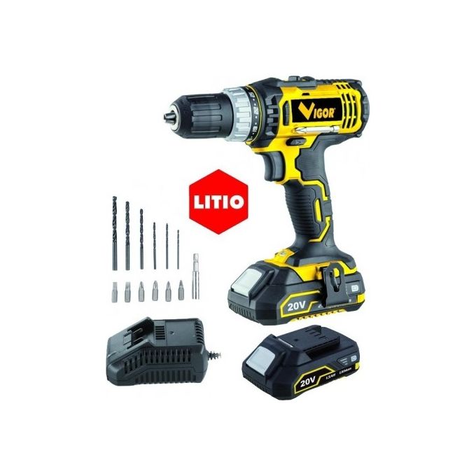 foto del prodotto vigor blinky trapano vi t20 li 2 batterie 20v 1.5ah