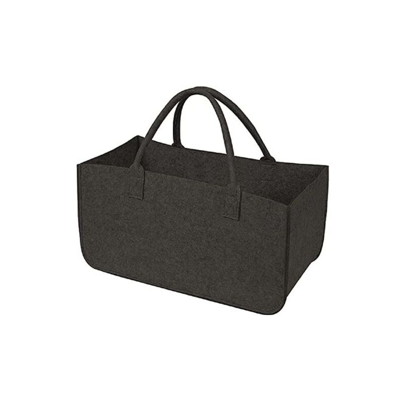 foto del prodotto vigor borsa portalegna in feltro nero 51x33cm