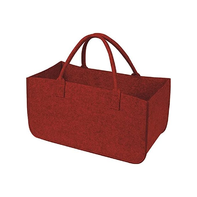 foto del prodotto vigor borsa portalegna in feltro rosso 51x33cm