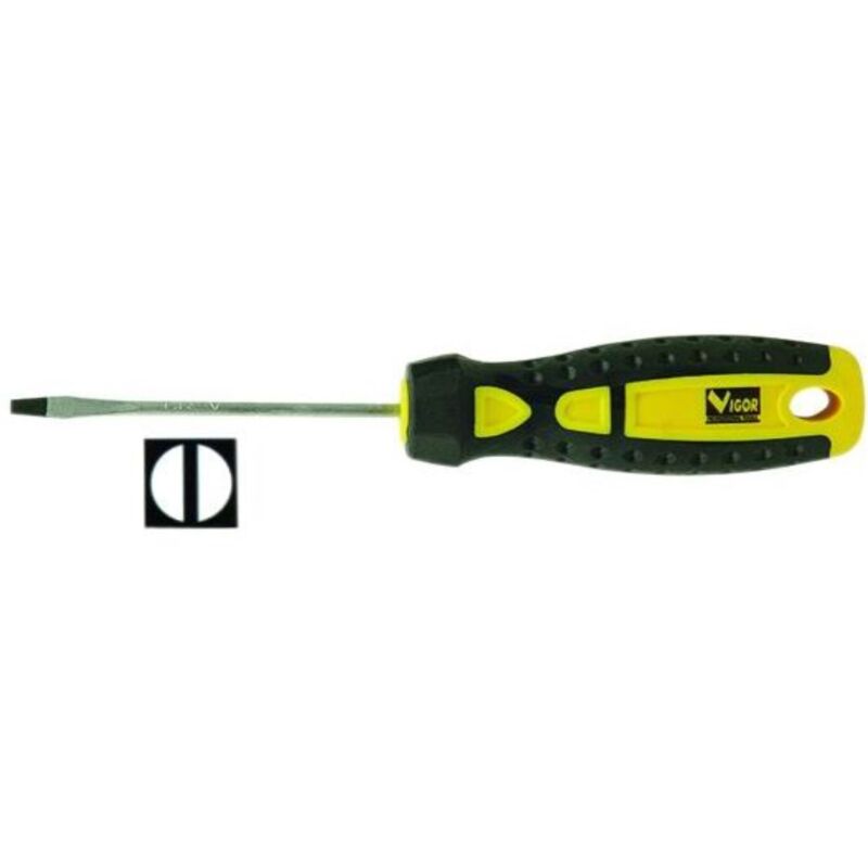 foto del prodotto vigor cacciavite a taglio in acciaio cromo vanadio 4x125mm