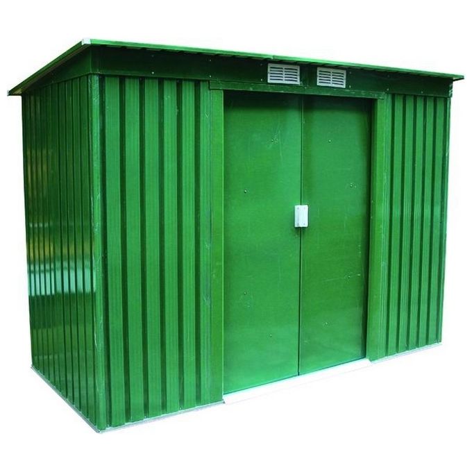 foto del prodotto vigor casetta da giardino in lamiera ambra 201x121x176 porte scorrevoli