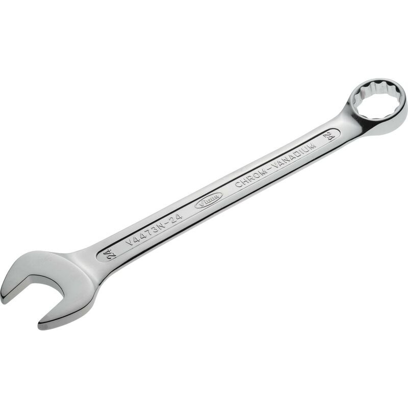 foto del prodotto vigor combination wrench v4473n 24 profilo esagonale esterno, profilo a doppio esagono esterno size 24 mm