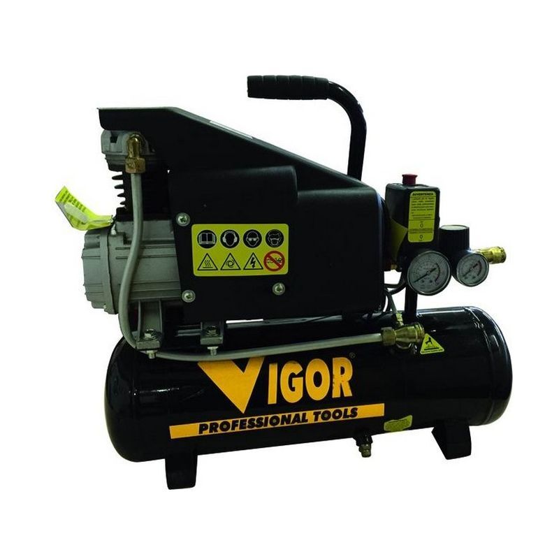 foto del prodotto vigor compressori 220v vca 9l 1cil dir 1hp lt. 9 per utilizzi domestici e professionali in brico e giardino