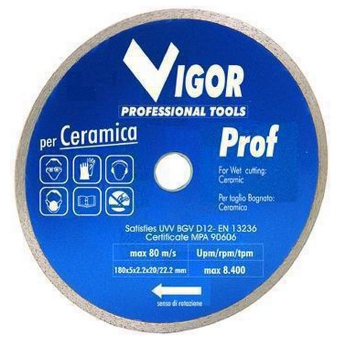 foto del prodotto vigor dischi diamantati corona continua ramica per best quality mm. 180x22