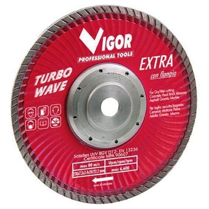 foto del prodotto vigor dischi diamantati turbo wave extra rosso diametro mm.230