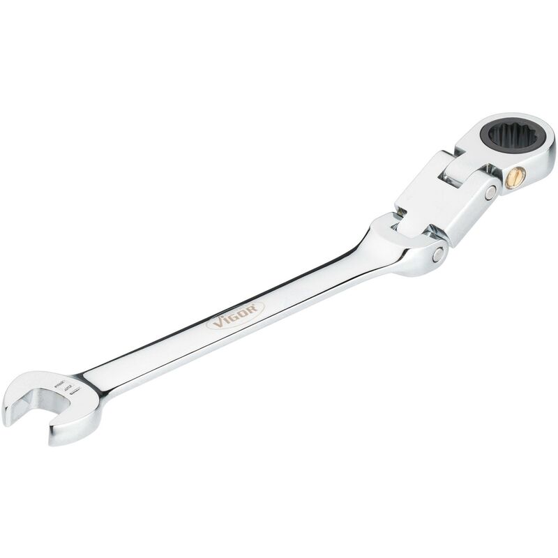 foto del prodotto vigor double joint ratcheting combination wrench v6752 10 profilo a doppio esagono esterno, profilo esagonale esterno size 10 mm