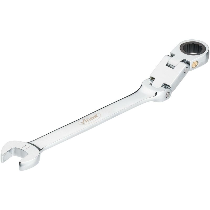 foto del prodotto vigor double joint ratcheting combination wrench v6752 11 profilo a doppio esagono esterno, profilo esagonale esterno size 11 mm