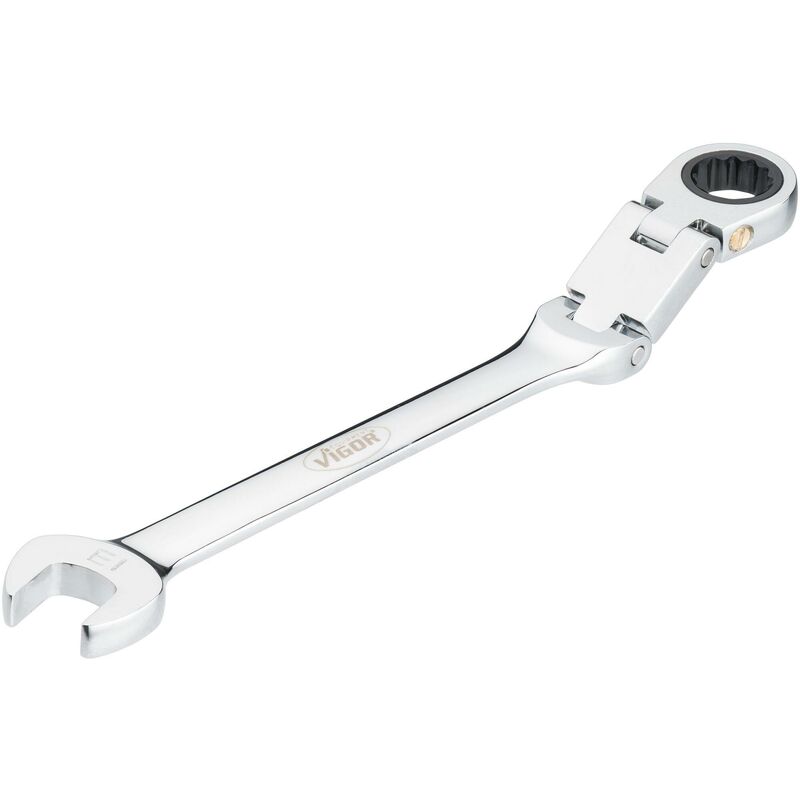 foto del prodotto vigor double joint ratcheting combination wrench v6752 13 profilo a doppio esagono esterno, profilo esagonale esterno size 13 mm