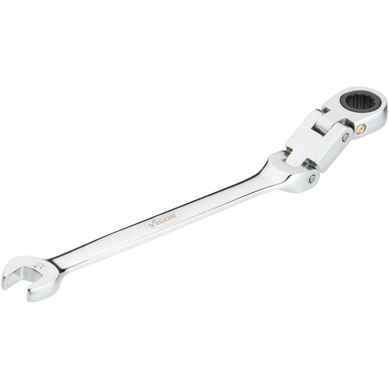 foto del prodotto vigor double joint ratcheting combination wrench v6752 8 profilo a doppio esagono esterno, profilo esagonale esterno size 8 mm