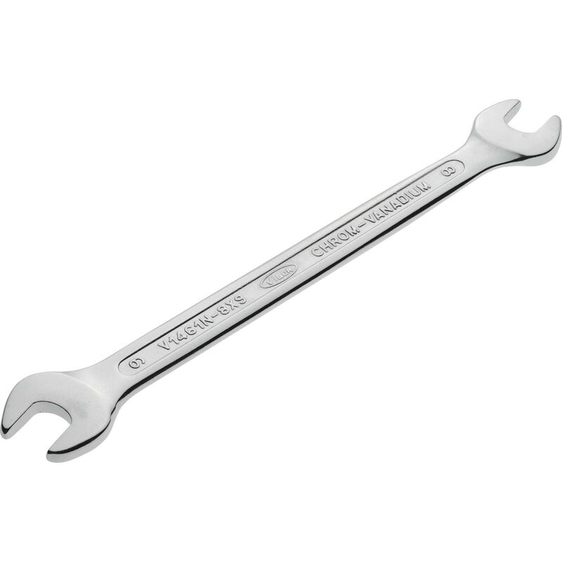 foto del prodotto vigor double open end wrench v1461n 8x9 profilo esagonale esterno size 8 x 9 mm
