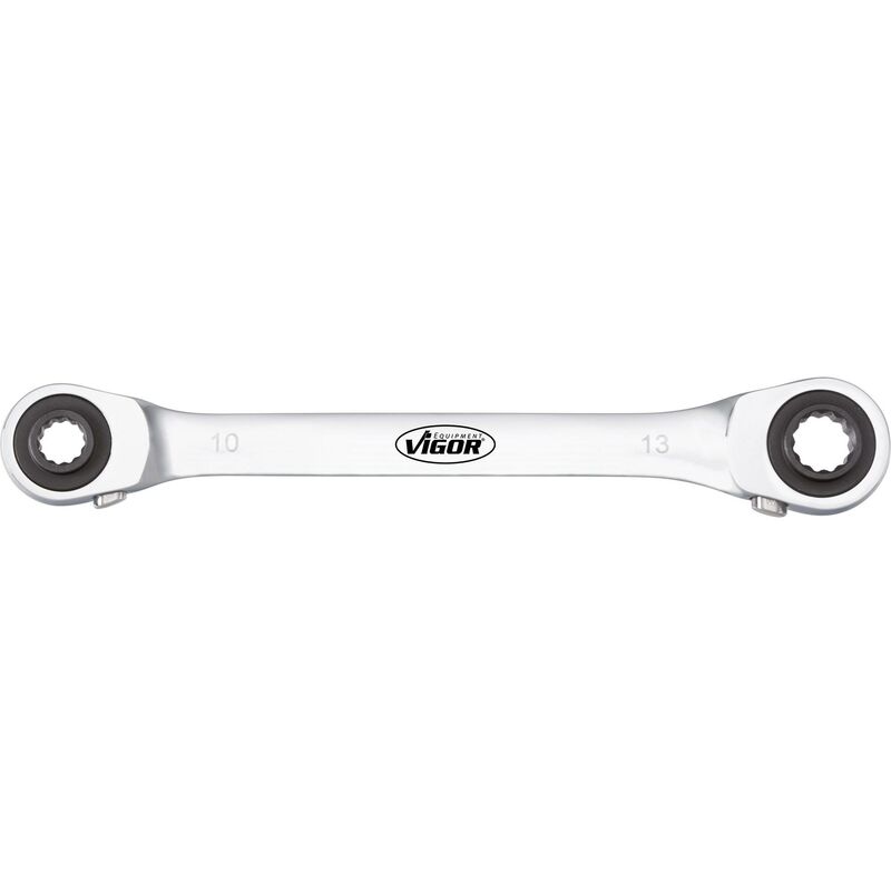 foto del prodotto vigor double ratcheting box end wrench v2705 profilo a doppio esagono esterno size 10 x 13 17 x 19