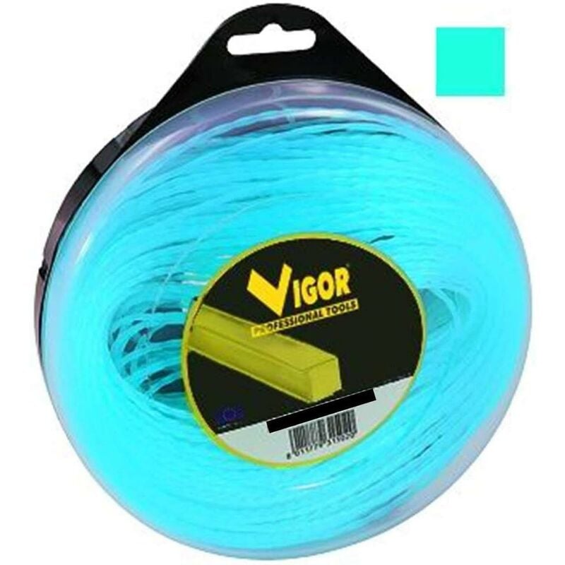 foto del prodotto vigor filo decespugliatore tagliaerba quadro alluminio blu metri 40 mm 3,3
