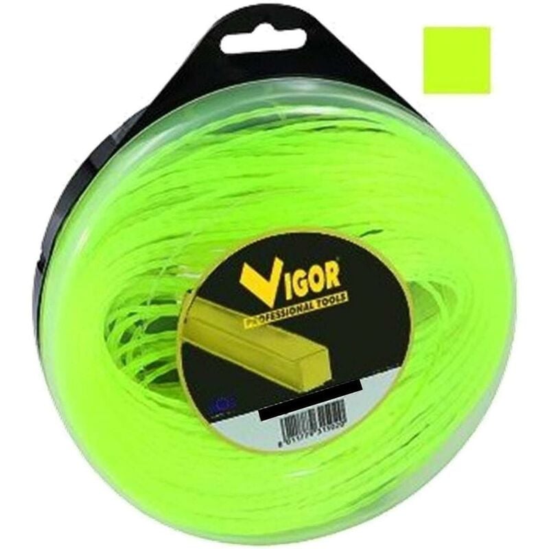 foto del prodotto vigor filo decespugliatore tagliaerba quadro in nylon giallo mt.30 mm 4