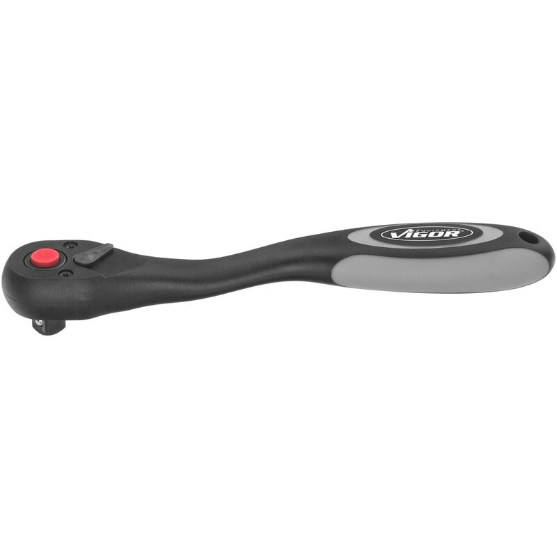 foto del prodotto vigor fine tooth reversible ratchet v6038 attacco quadro, massiccio, 3 8 di pollice 10 mm 198 mm